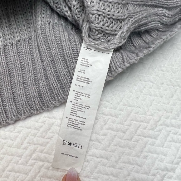 𝅺streetwear Society🖤Cropped Grey Knit Sweater Hood Size S - Picture 8 of 10